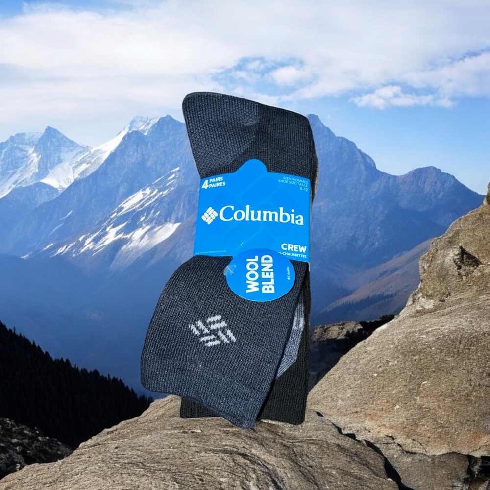 Columbia Men's Wool Blend Crew Socks  6-12